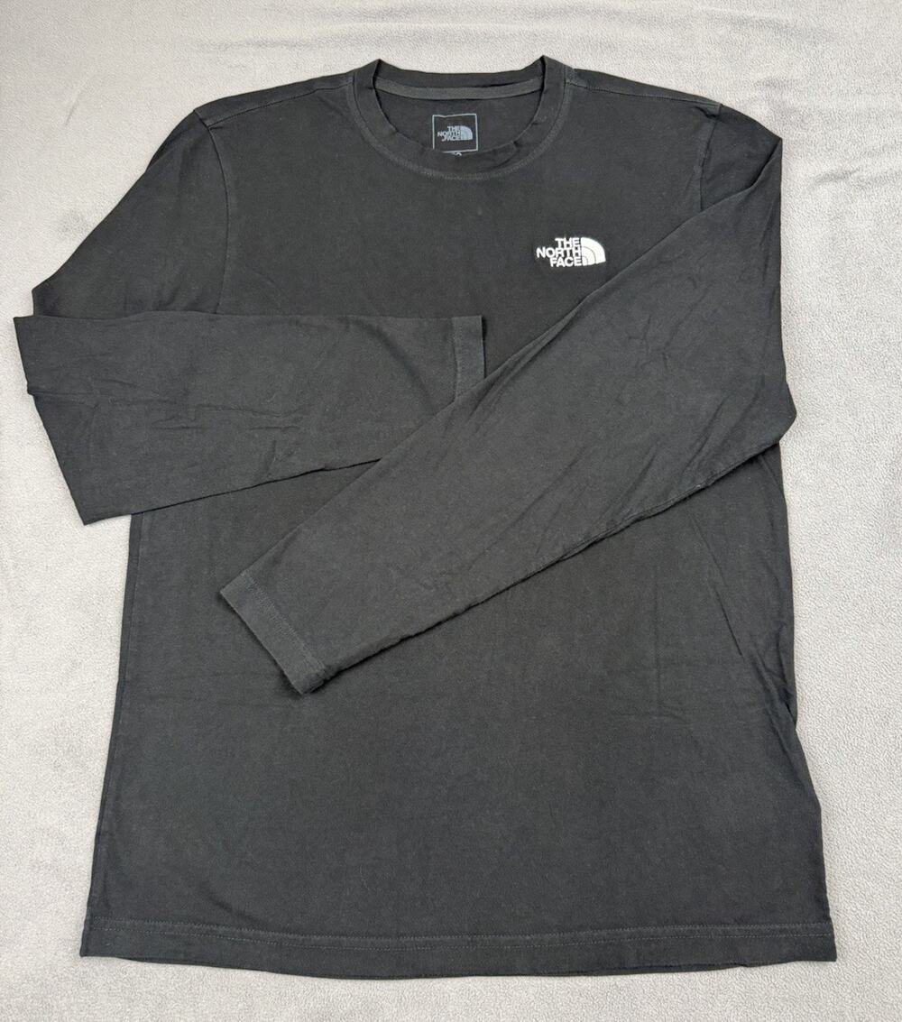 The North Face Men’s M Black Long Sleeve Logo T-Shirt Cotton Outdoor Casual